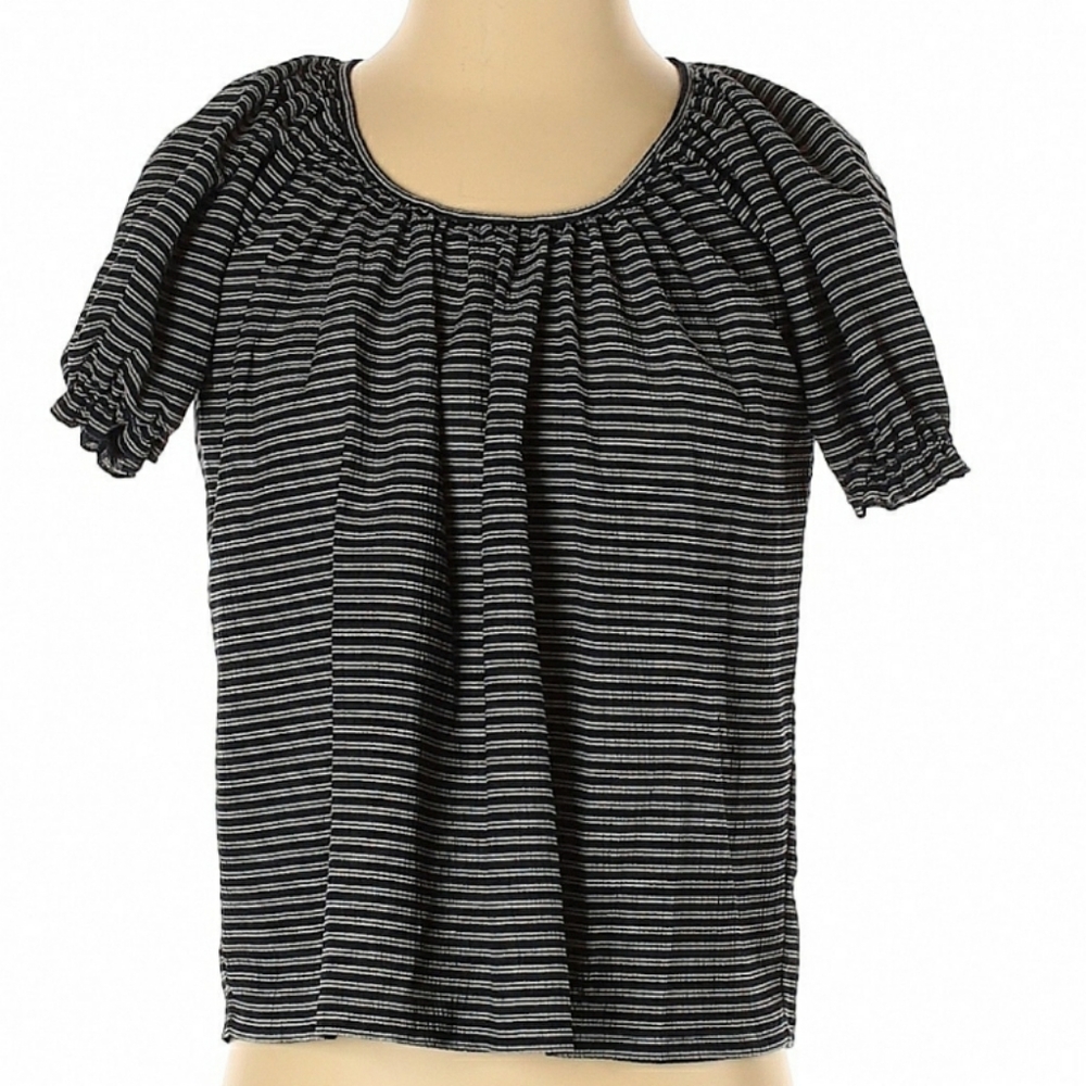 Texture & Thread Navy & White Striped Top
